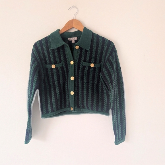 J. Crew Sweater Lady Jacket in Chevron Stripe - Picture 2 of 6